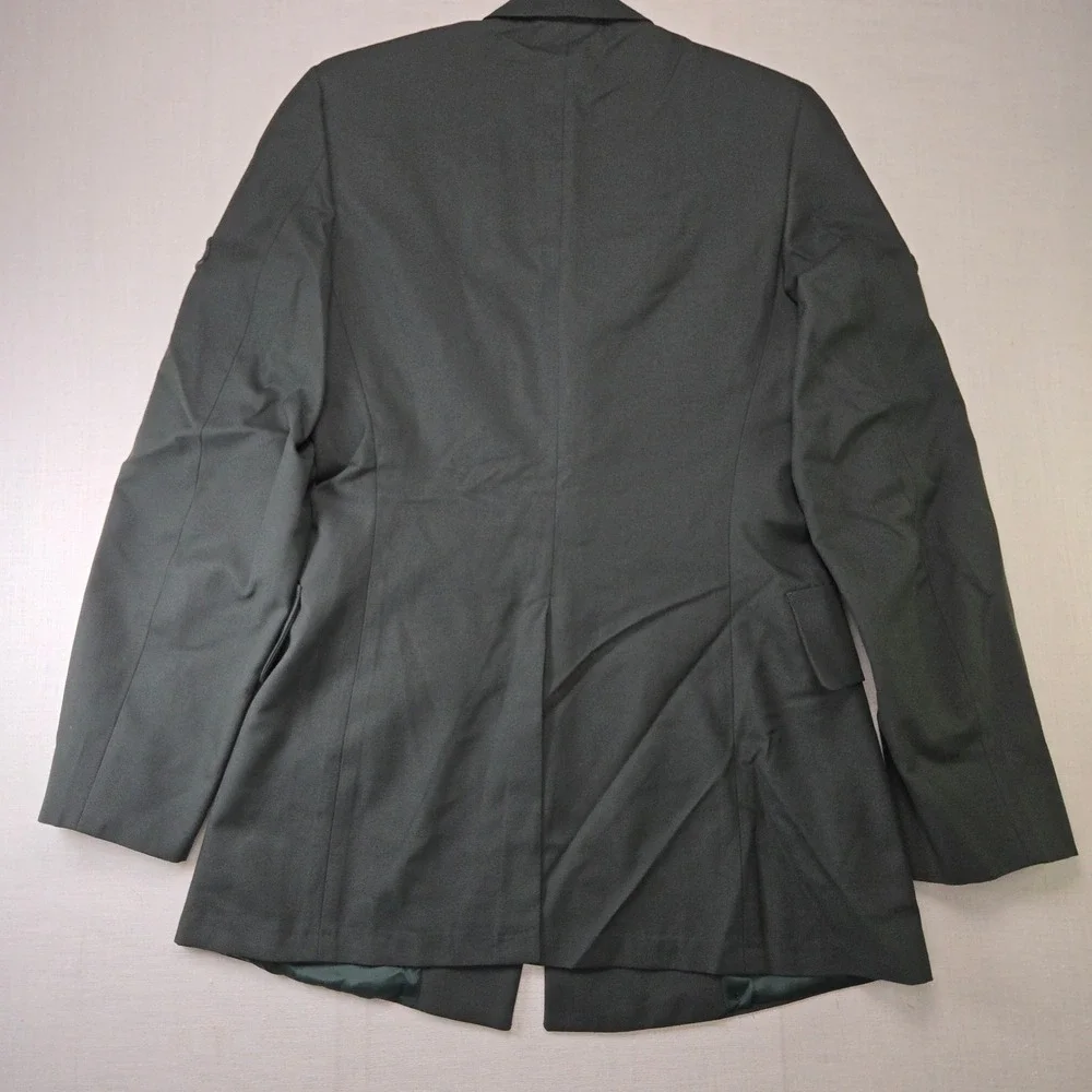 VTG Military Uniform Army Coat DeRossi & Son 37L Mens Green Specialist Patch USA